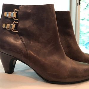 Genuine Leather Booties Italian with Gold Buckles